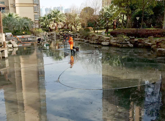 丹凤景观池淤泥清理